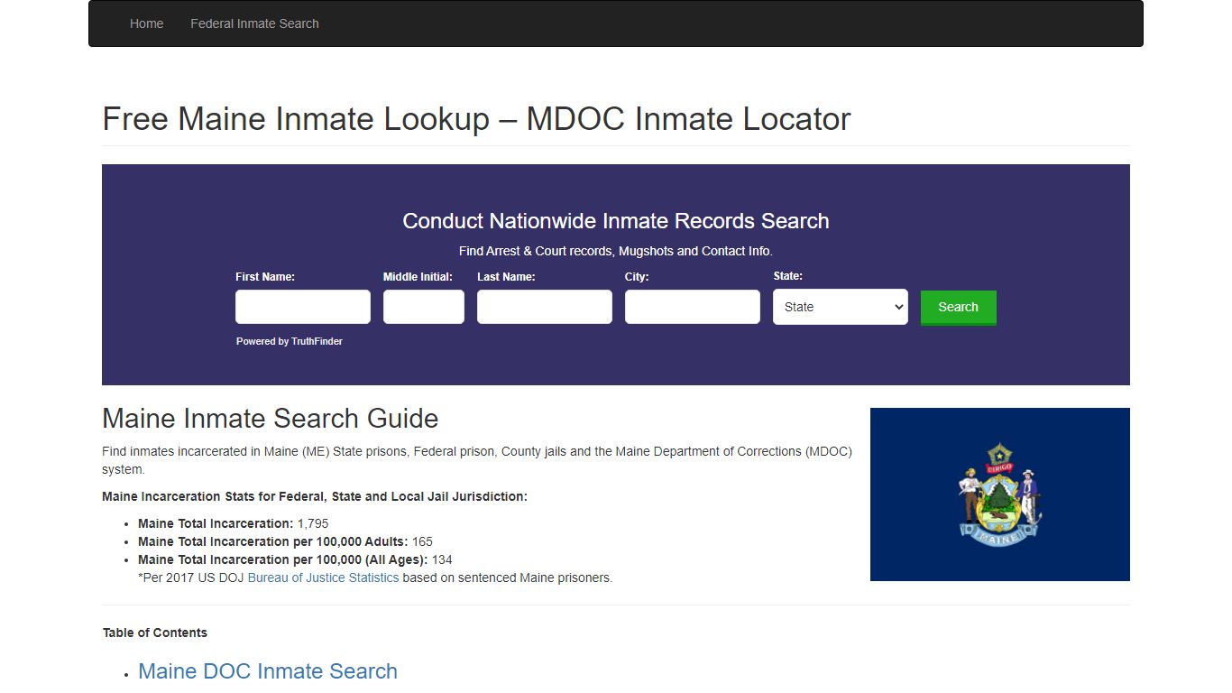Maine Inmate Search - ME Department of Corrections Inmate ...